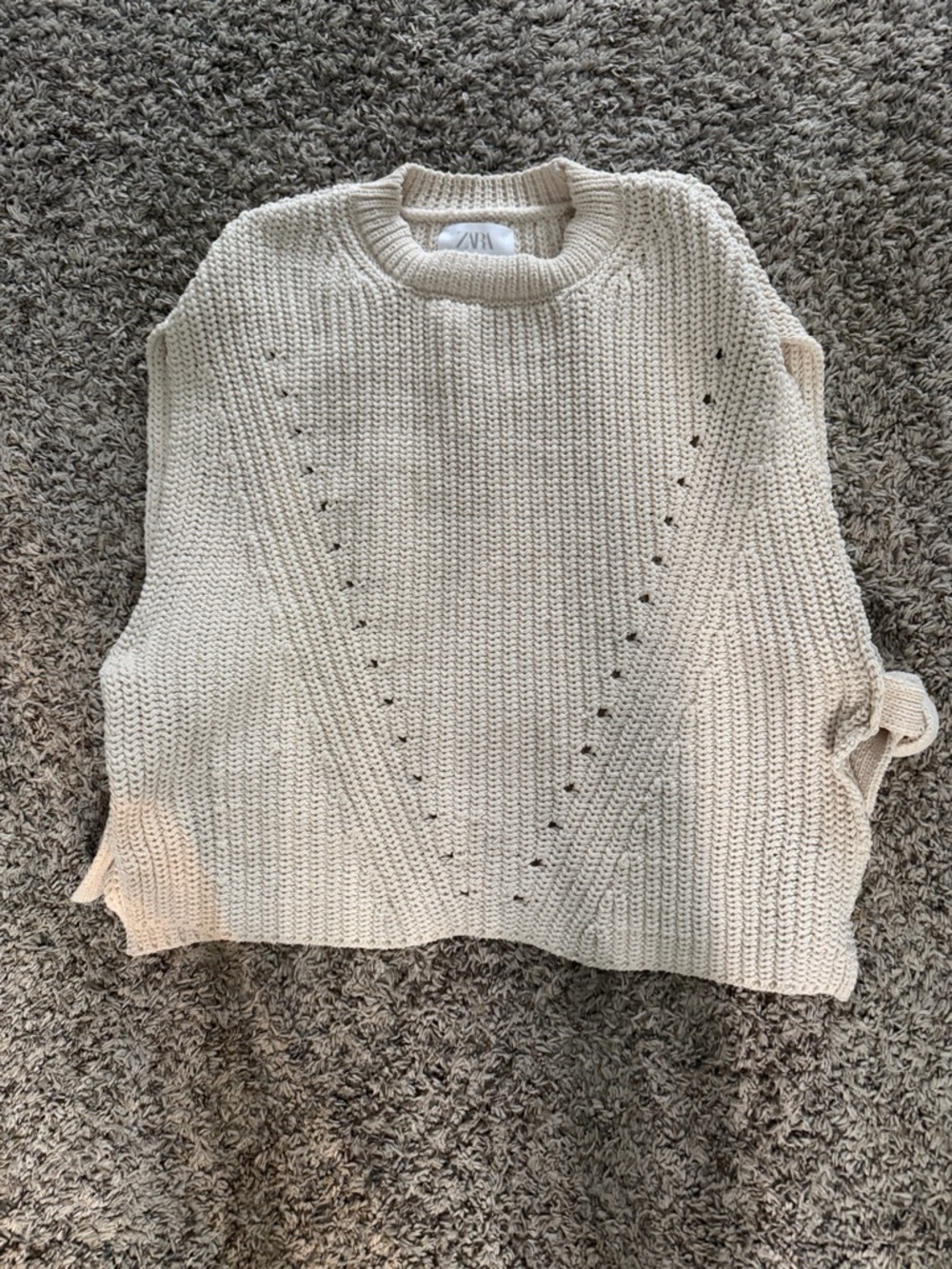 Zara Childrens Girls Sleeveless Tie Sides Shell Sweater White
